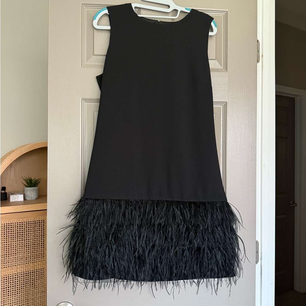 Sam Edelman Black Dress with Feather Detail